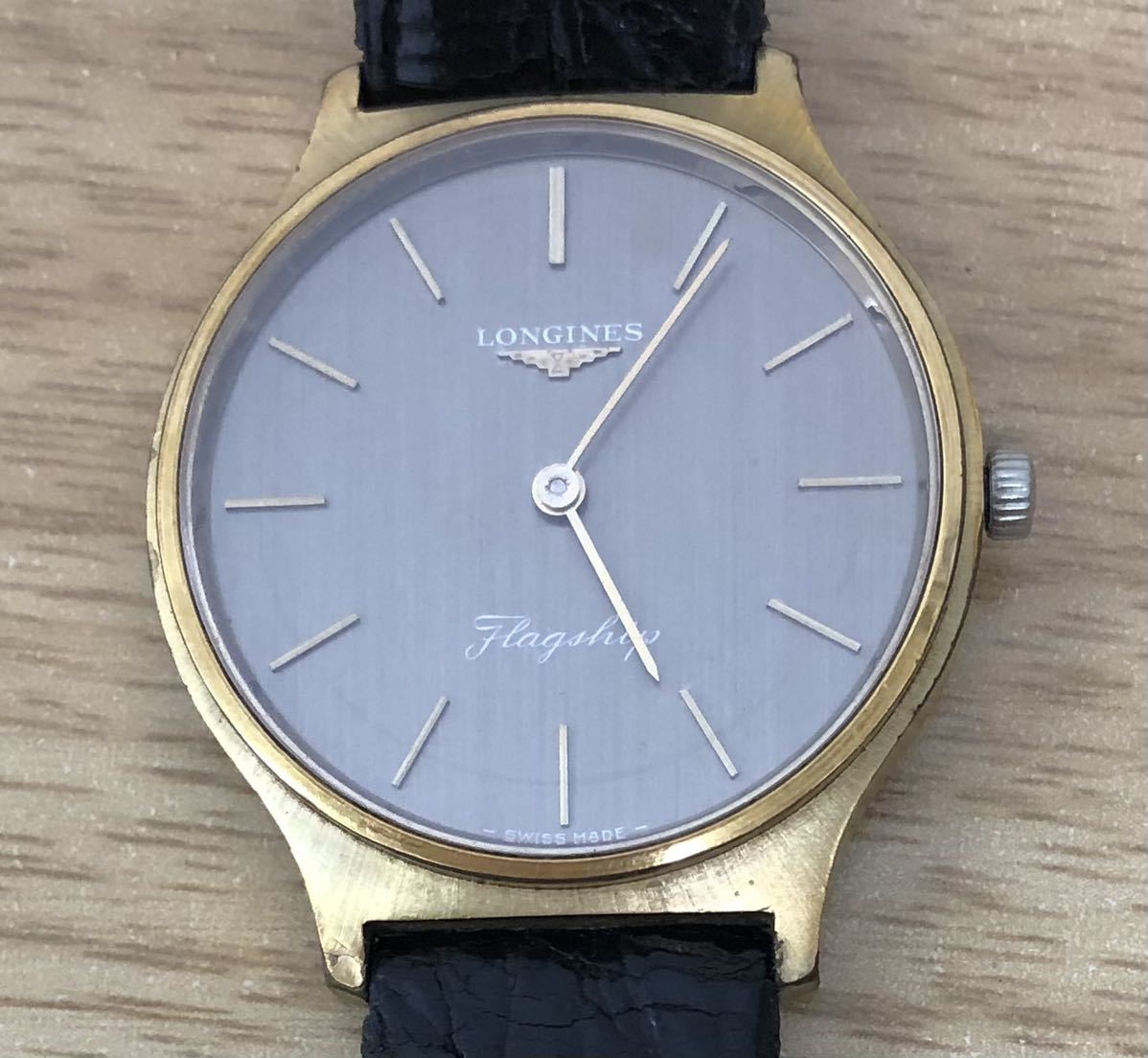 ■【稼働品】LONGINES Flagship ロンジン フラッグシップ 手巻き アップライトロゴマーク メンズ アンティーク 腕時計 