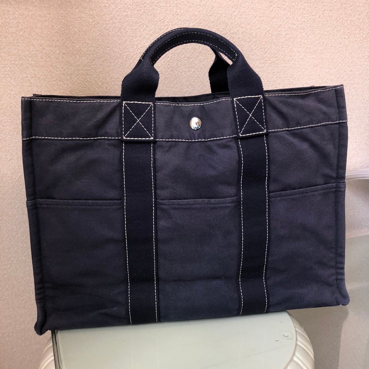 エルメス トートバッグ HERMES キャンバス MM 極美品 A4収納可 美品 