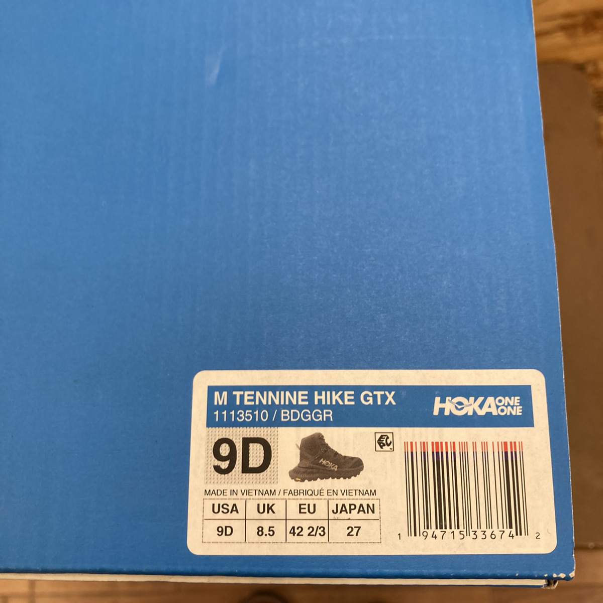 ☆ホカオネオネ HOKA ONEONE M TENNINE HIKE GTX 113510/BDGGR 27.0cm