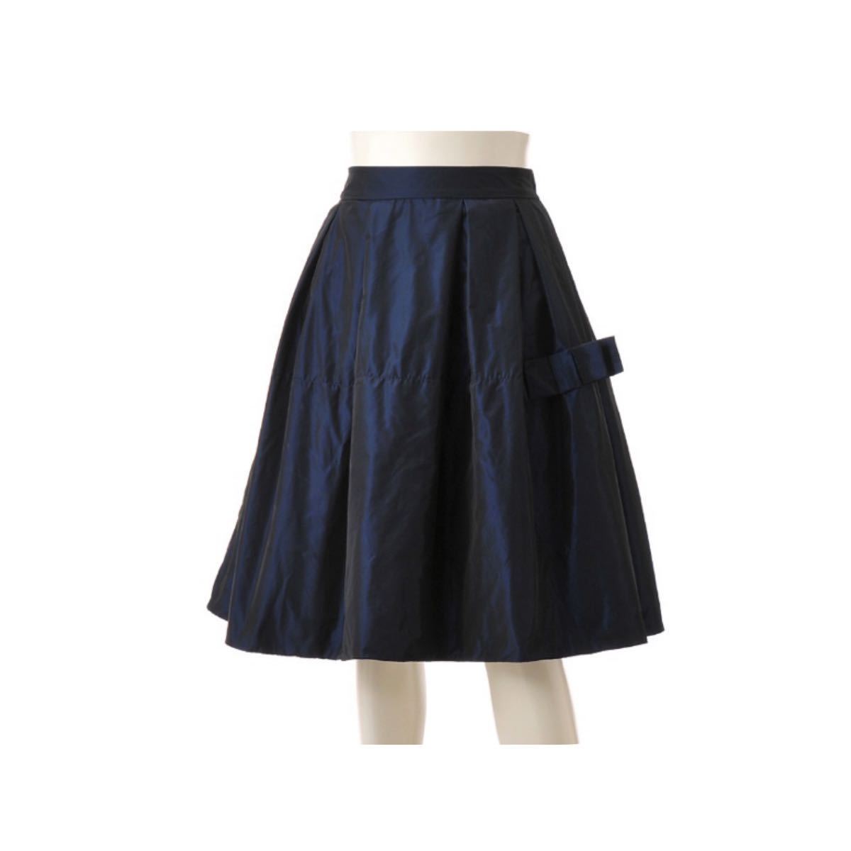 □リゼッタ Lisette *リネンギャザースカート*麻黒刺繍使いウエスト