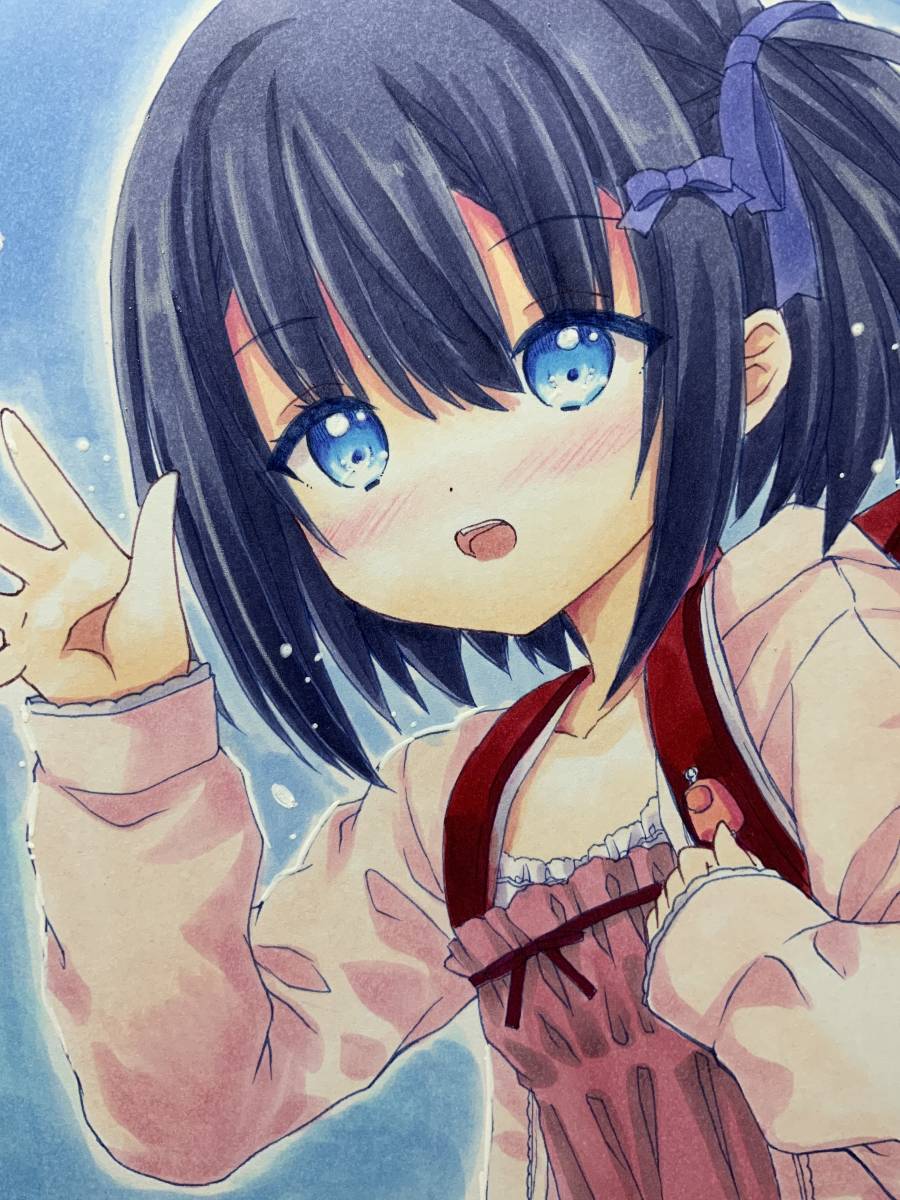 手書きイラスト オリジナル 新学期の女子小学生 色紙イラスト 手描きイラスト 売買されたオークション情報 Yahooの商品情報をアーカイブ公開 オークファン Aucfan Com