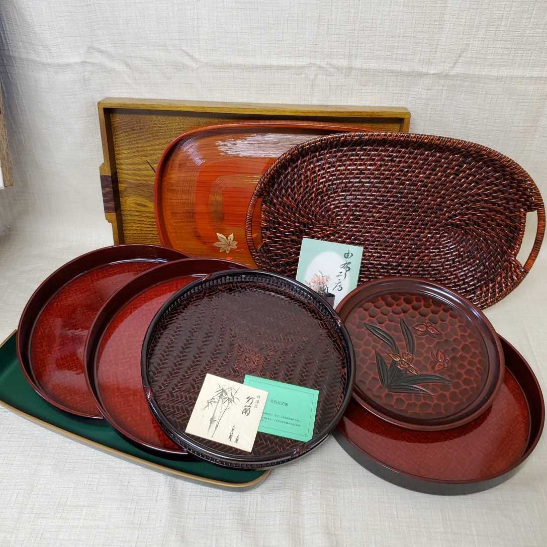 美品 木製 漆塗 青貝螺鈿 八卦盆 行之行台子手前裏千家 茶道具