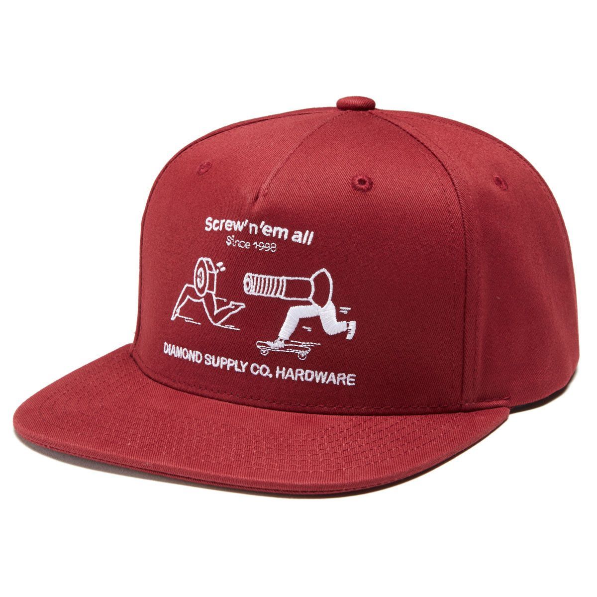 【大得価，お得】 USA正規品 ダイヤモンドサプライ Diamond Supply Co. スナップバックキャップ 帽子 バーガンディ Screw'n'em all ストリート LA(野球帽)｜売買されたオークション情報、yahooの商品情報をアーカ 野球帽