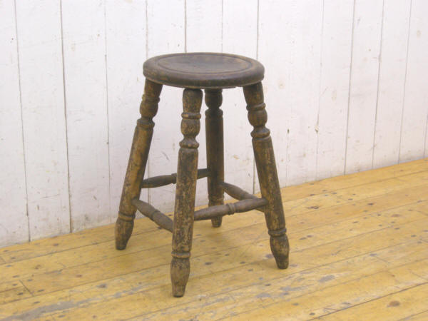 昭和 レトロ 木製 椅子 □アンティーク□木味のスツール□椅子□昭和レトロ□128734