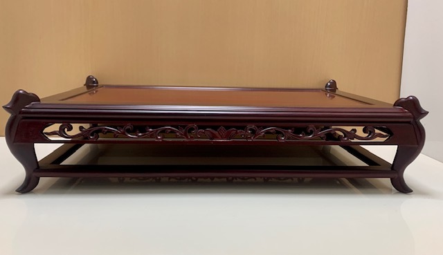 唐木 透彫 花台 紫檀 飾台 香炉台 盆栽台 室町紫檀 【中古品】 香炉