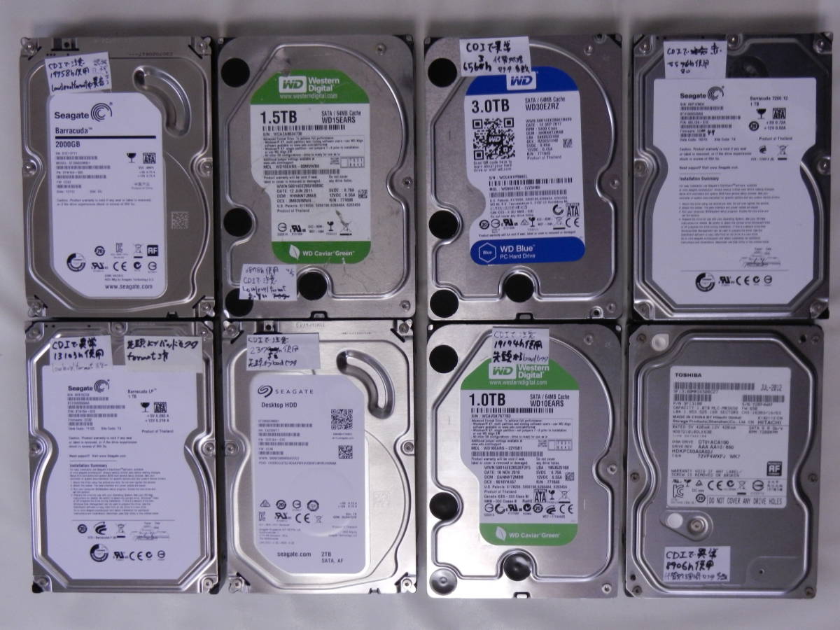 3.5インチ SATA HDD WDC 他 ジャンク品10本 2000GB～ 閲覧を頂き