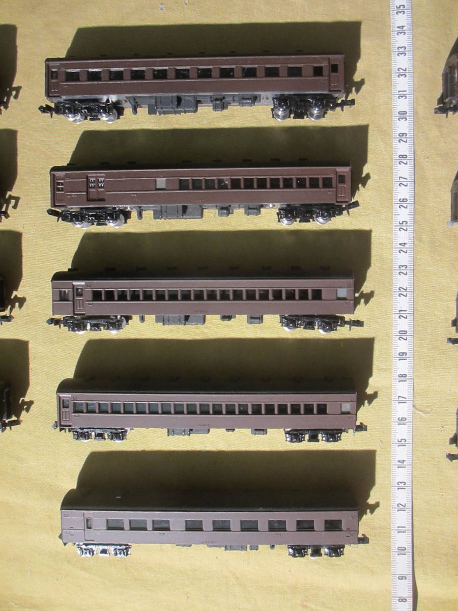 N 国鉄旧型客車13両：｛スハ32系(中村？)4両｝＋｛43系・44系(特