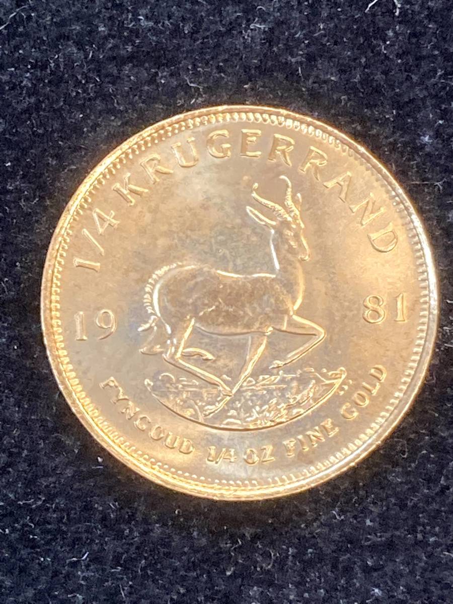 K22 クルーガーランド金貨 1/4オンス 約8.5g 1981年製　南アフリカ クルーガーランド金貨 1/4oz K22 約8.5g 1981年 南アフリカ共和国