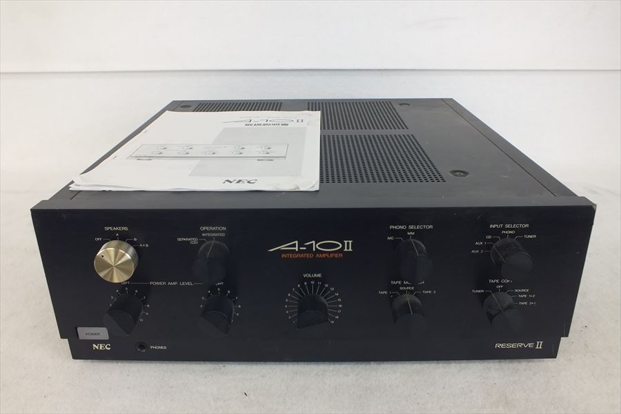NEC プリメインアンプ - Yahoo!オークション A-10II 取扱説明書 A