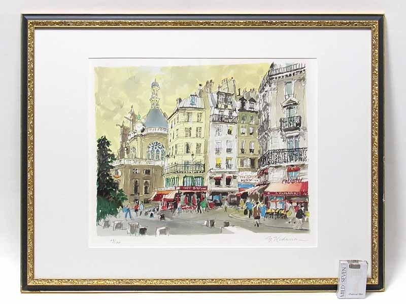 【真作】版画　児玉幸雄　リトグラフ　ヨーロッパの街角風景　A117 真作】版画 児玉幸雄 リトグラフ ヨーロッパの街角風景 A117 公式