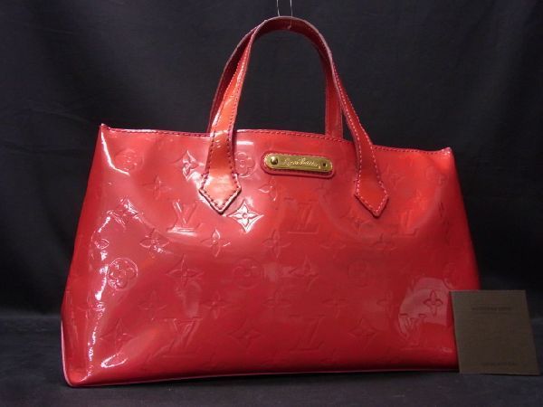 1円 LOUIS VUITTON ルイヴィトン M93643 モノグラム ヴェルニ ウィルシャー ハンドバッグ トートバッグ ローズポップ ピンク系 M0010qM