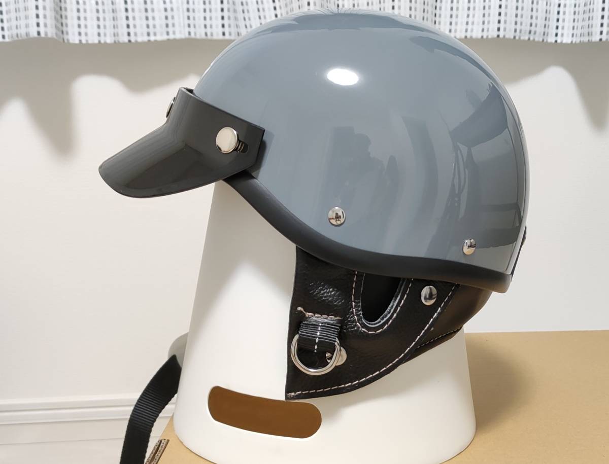 新品ハーフヘルメット ツヤ有りグレー サイズM 検)BELL SHORTY BUCO 