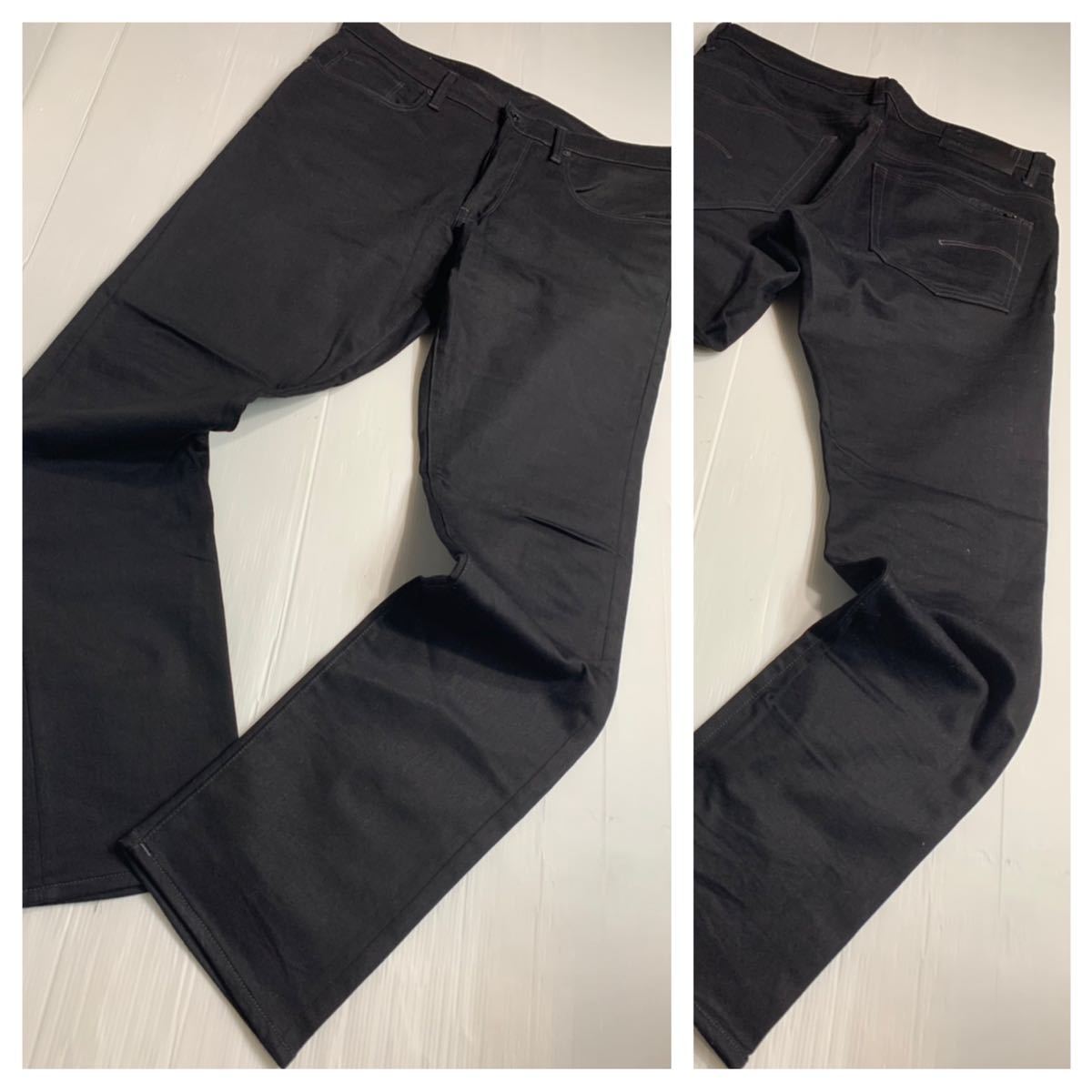 G-STAR RAW ジースターロウ 3301 ロゴ刺繍 スーパーブラック TAPERED