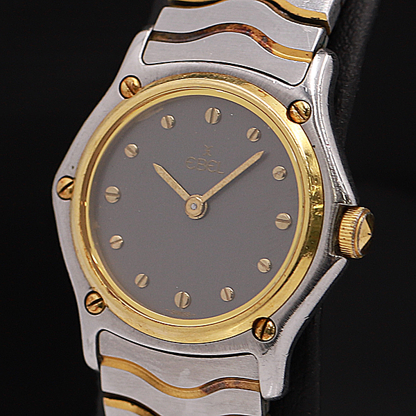1円☆稼働◎良品【エベル/EBEL】グレー文字盤 スイス製 SS×18K