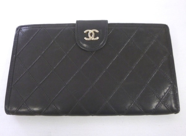 100円スタート！ CHANEL シャネル ビコローレ 二つ折り 長財布 ココ 