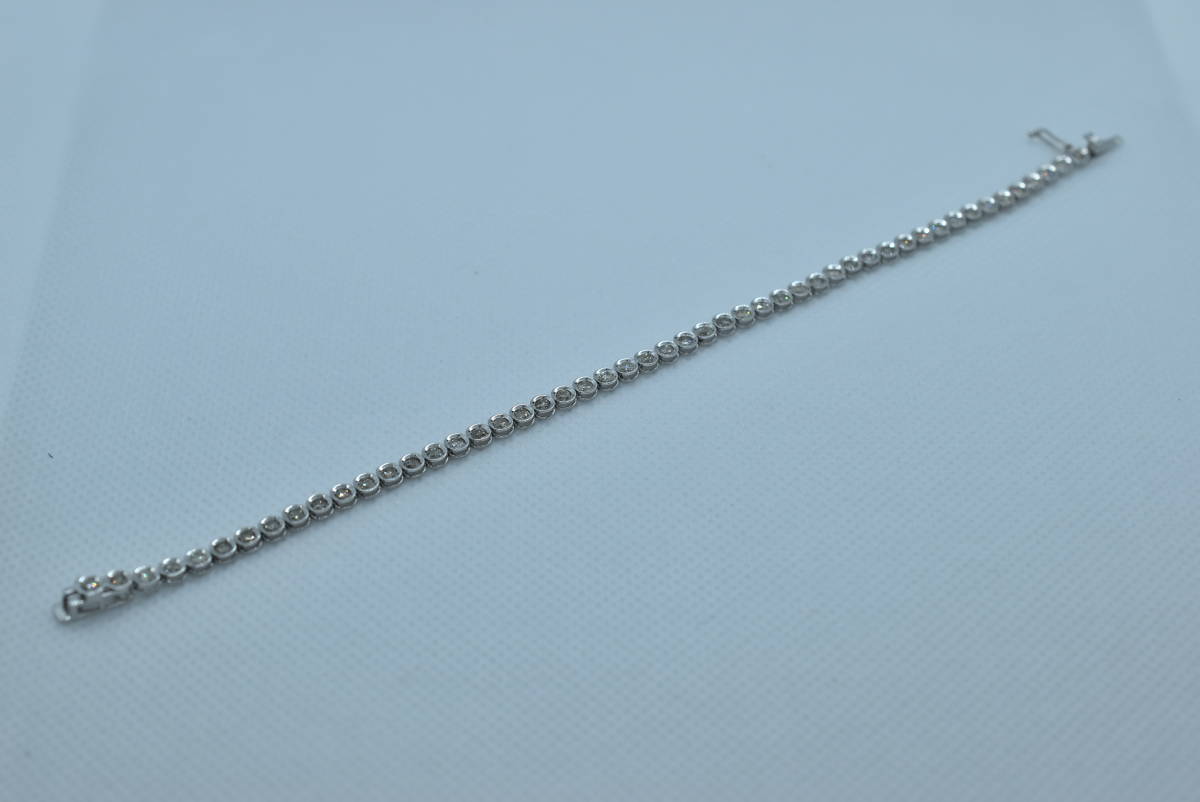 ☆極美品 K18WG ダイアモンド テニスブレスレット D2.00ct 4.8g☆