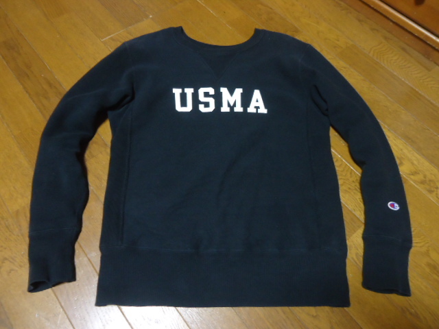 Mサイズ/BEAMSビームス×Championチャンピオン/別注コラボ/USMA/リバースウィーブ/スウェット/パーカー/トレーナー/ブラック黒/Vガゼット