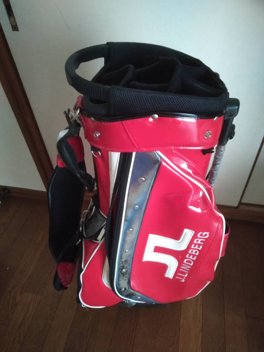 J.Lindeberg キャディバッグ 1997 EST. 371M レッド J.LINDEBERG J