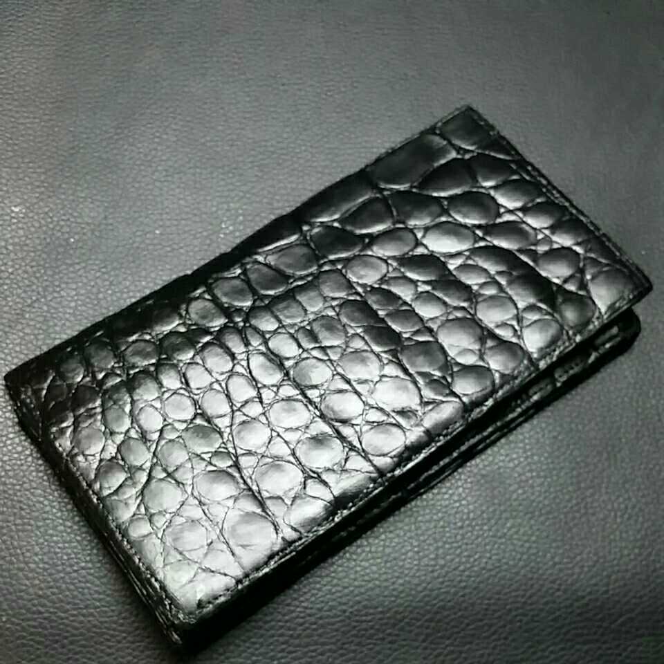 クロコ】☆クロコダイル 無双 長財布☆ ブラック 落札後お願い 【公式