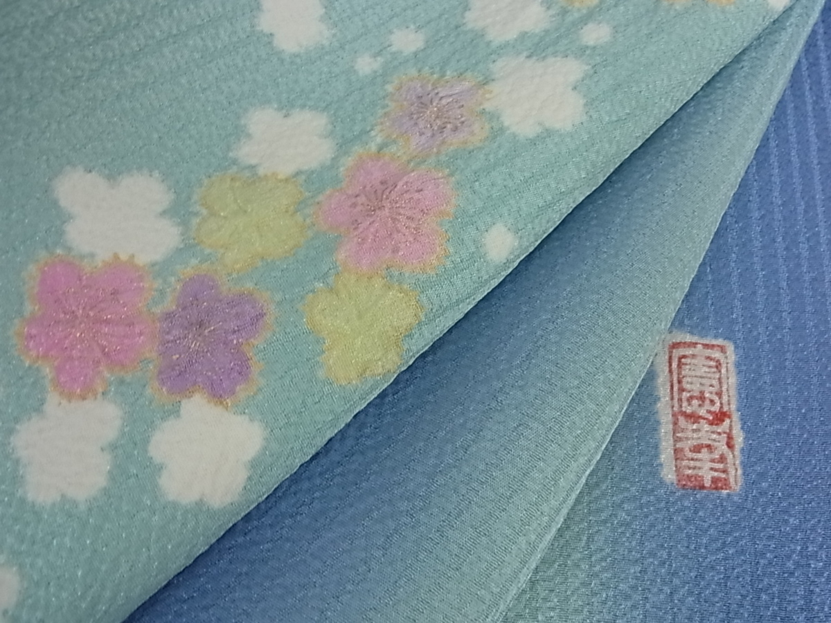 花美人□越後十日町の一流染匠 桐屋・翠山工房 徳永憲峯 付下げ 舞桜 
