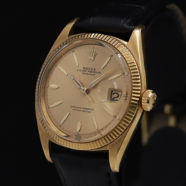1円●稼働品【ROLEX ロレックス 18K/750/YG 50.0g】自動巻き デイトジャスト 1601 cal.1560 希少アンティーク メンズ腕時計 004A0081387