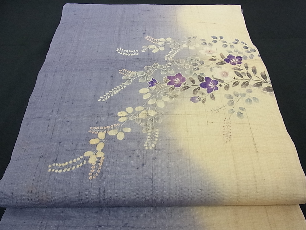 平和屋着物□夏物 染織の名門 しょうざん 生紬 九寸開き名古屋帯 秋草