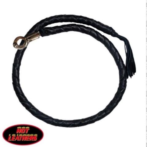 日本未発売!【HOT LEATHERS】GetBackWhip ゲットバックウィップ/黒×黒 本革 レザーウィップ ハーレー バイカー クラッチ ブレーキレバーに
