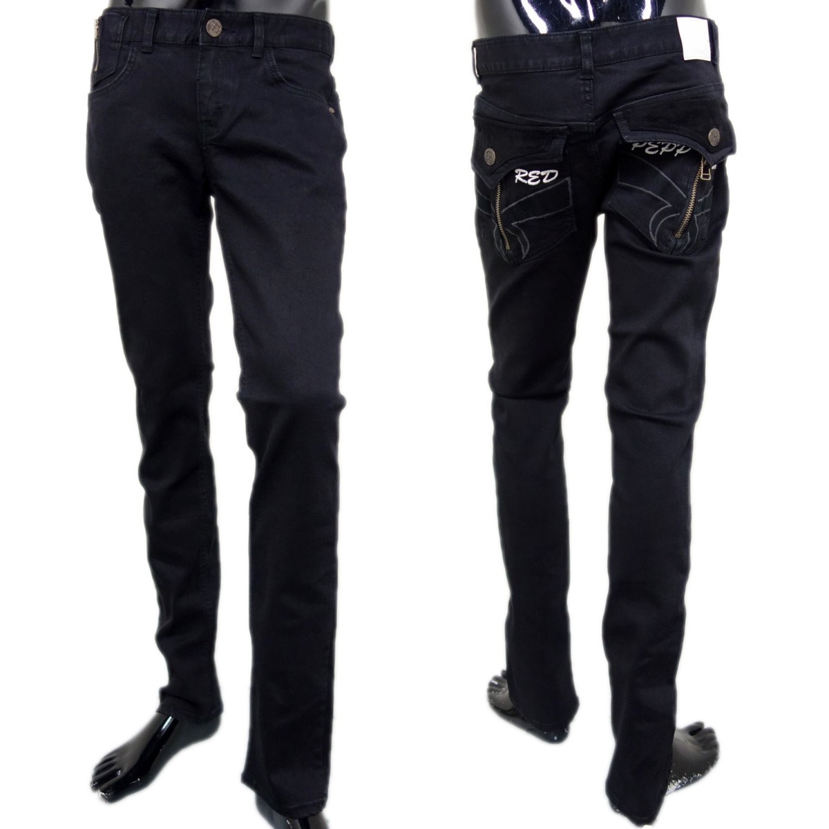限定SALE，得価 レッドペッパー RJ2064-1 ロング パンツ 36インチ 黒 メンズ デニム ジーパン Gパン ジーンズ ボトムス バイカー ライダー(W36～)｜売買されたオークション情報、yahooの商品情報をアーカイブ公開 W36～