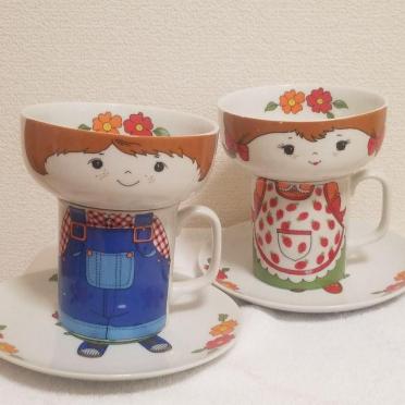 希少！昭和レトロな男の子＆女の子 食器セット NORITAKE