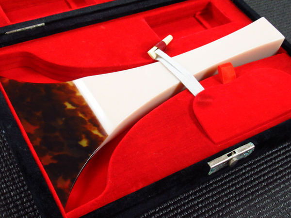 高級 バチ 撥 鼈甲 べっ甲 約22.5cm 約225.8g 収納ケース 三味線 管理