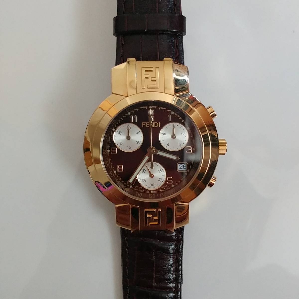 FENDI フェンディ オロロジ クロノメーター 2Pダイヤ 76.2g 020-4500G 
