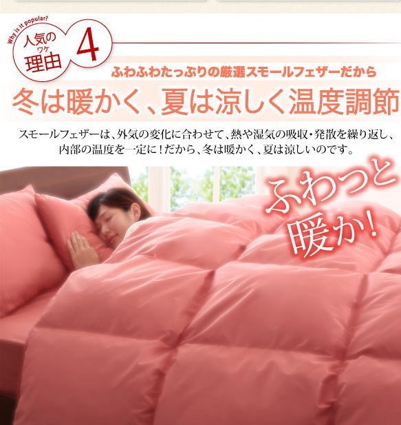 数量限定 未使用訳あり スモールフェザー100％ 羽根布団 ダブル D 10点