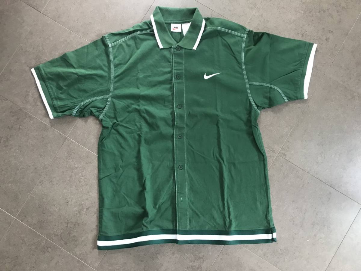 ナイキ　NIKE　アンドレアガシ　貴重　ビンテージ　テニス 緑　フルジップポロ（サンプラス　フェデラー　ジョコビッチ　ナダル）