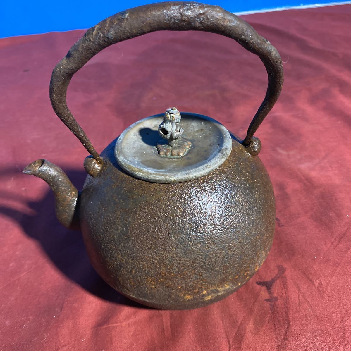 鉄瓶 銅蓋 菊地政光優秀作品銀摘常盤釜美品全新品 1.5
