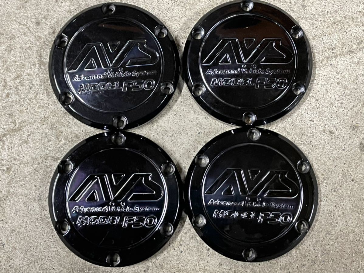 YOKOHAMA AVS MODEL F50 センターキャップ 4枚 付属品あり 黒 中古 
