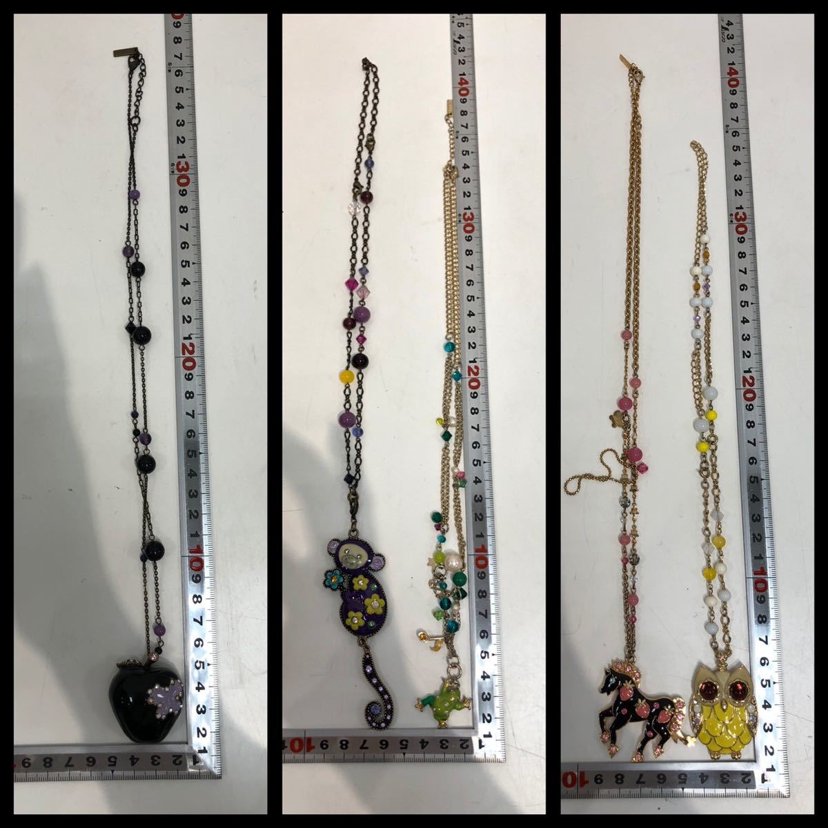 △ANNA SUI/アナスイ ネックレス 5本セット 馬 ホース フクロウ 梟 猿 