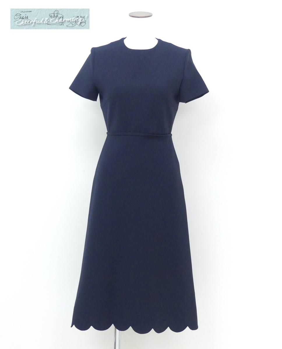 Yoko Chan ヨーコチャン ワンピース ドレス 36 ネイビー ポリエステルblend スカラップデザイン 18年商品 スカート 売買されたオークション情報 Yahooの商品情報をアーカイブ公開 オークファン Aucfan Com