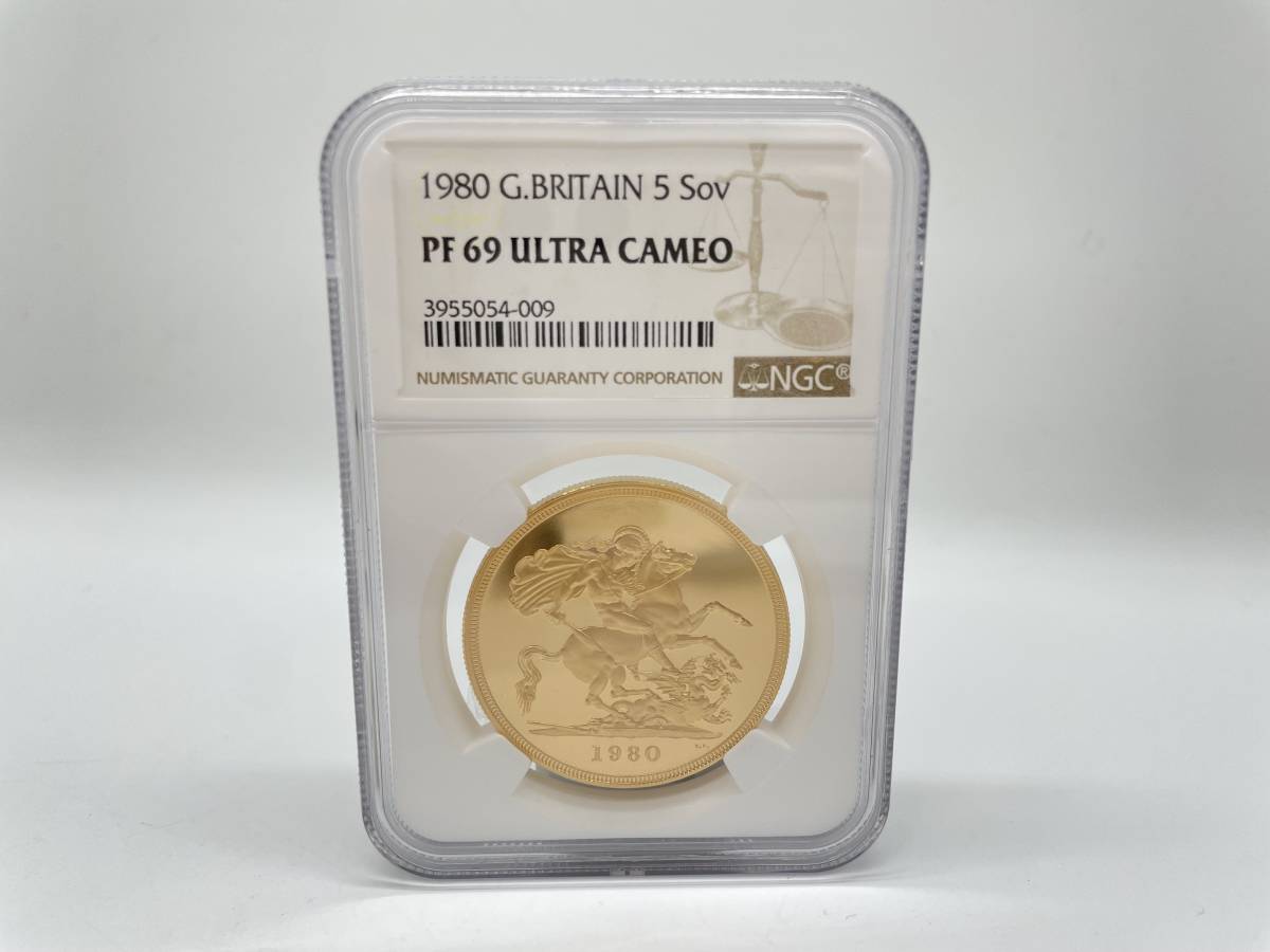 イギリス エリザベス2世 金貨 0 1980年 NGC 英国 プルーフ 5ポンド