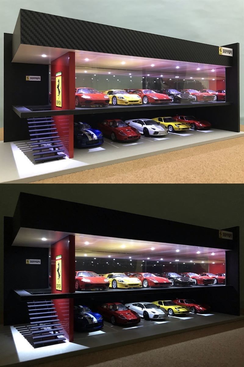 ミニカー専用ジオラマ：1/43 カーディーラーⅠ（光沢レッド＆カーボン