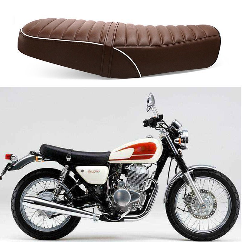 【限界価格】バイク シート 座席 ヴィンテージ ブラウン 交換 カスタム おすすめ ホンダ CB400SS 人気 革 クッション