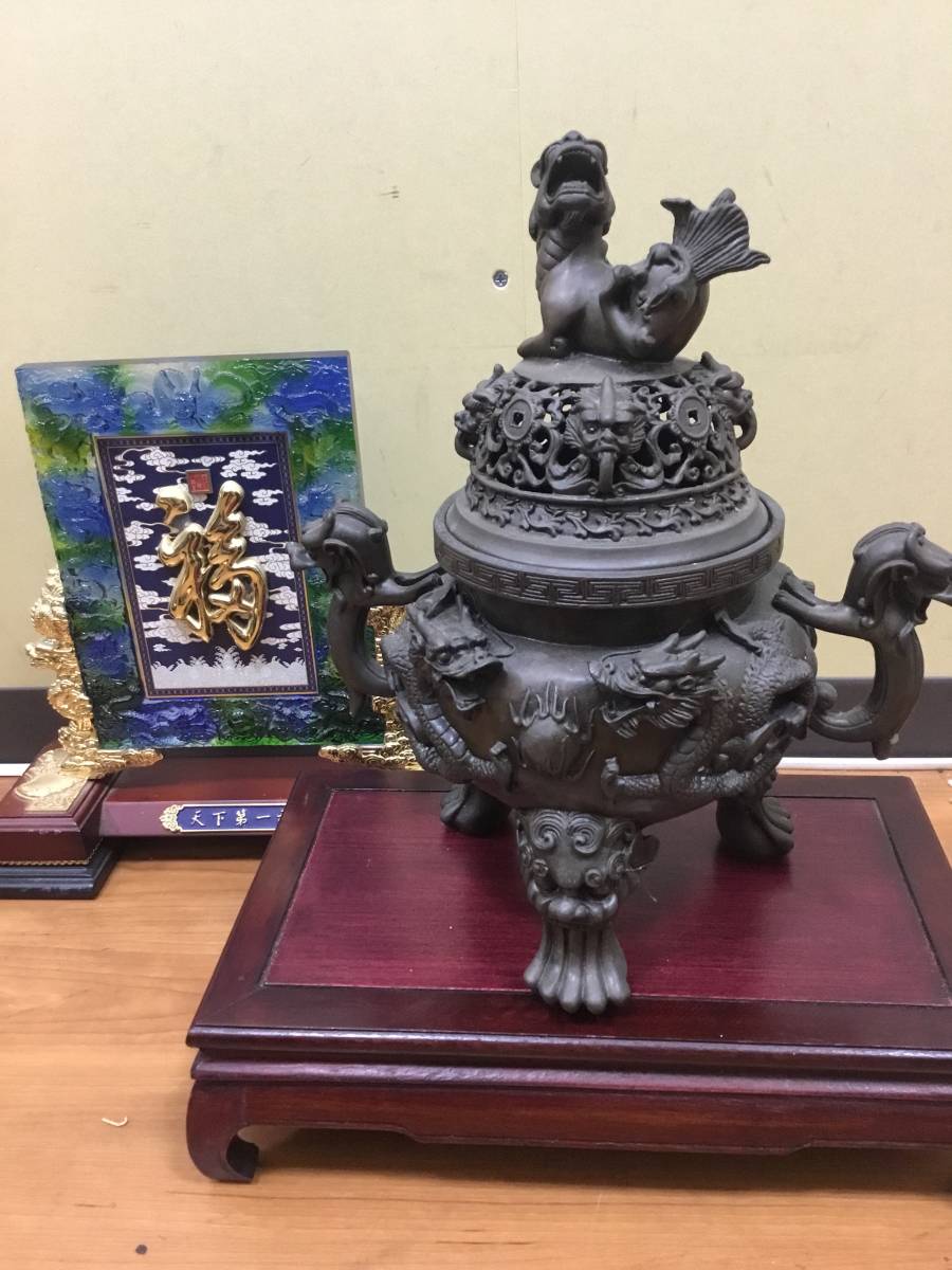 100%新品，本物保証 【42374-1】中国美術 銅香炉 上海錦兆芸術博物院