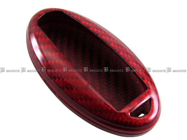 GT-R R35 リアルカーボンスマートキーケース 赤 キーカバー キーケース キープロテクター GTR KEY－CASE－053｜キーホルダー