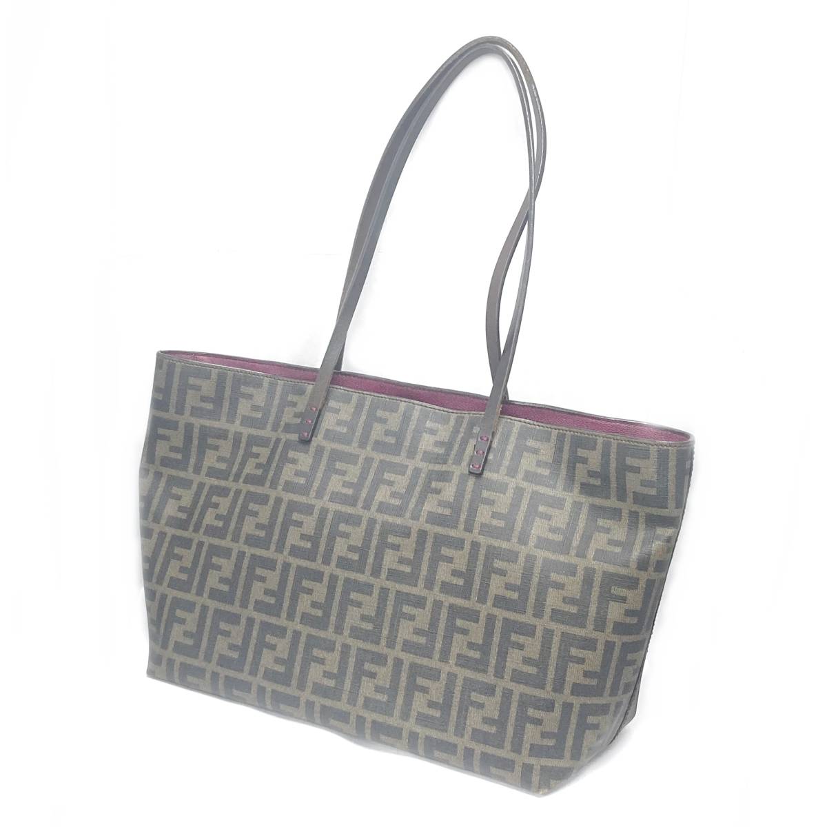 フェンディ FENDI PVC ズッカ ズッカ柄 トートバッグ レザー