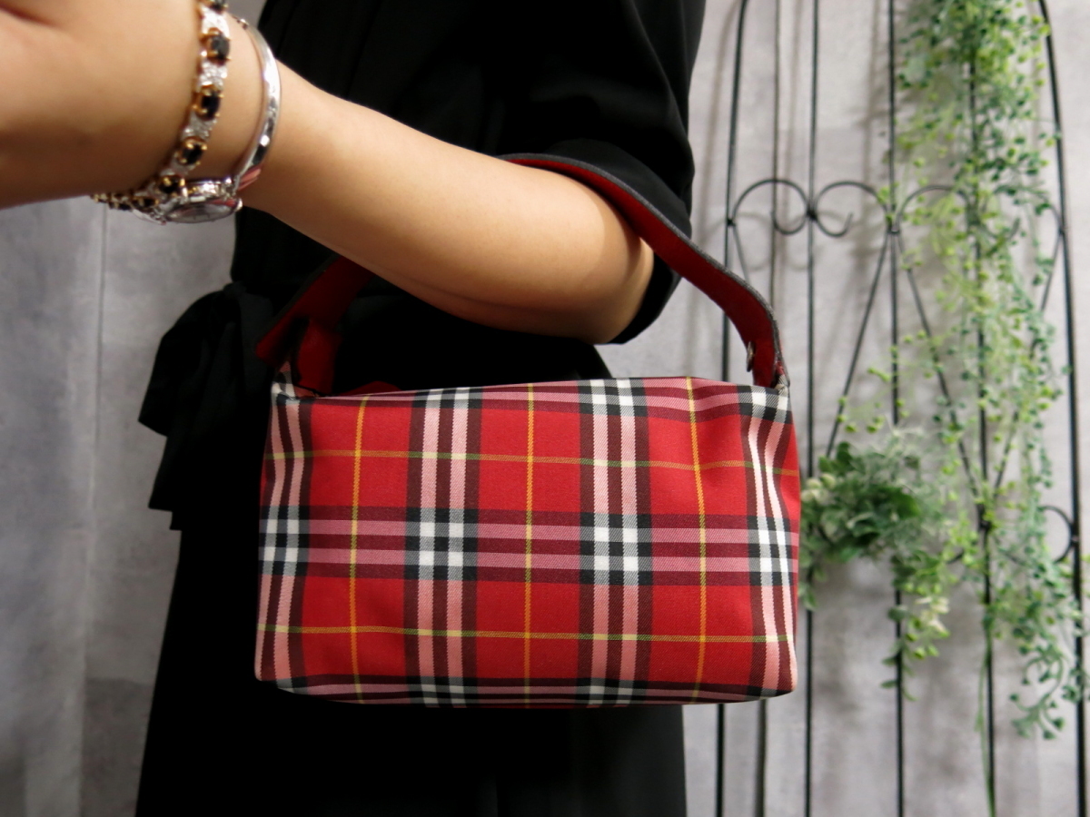 ○超美品○BURBERRY バーバリー○ノバチェック○ナイロン レザー 本革 