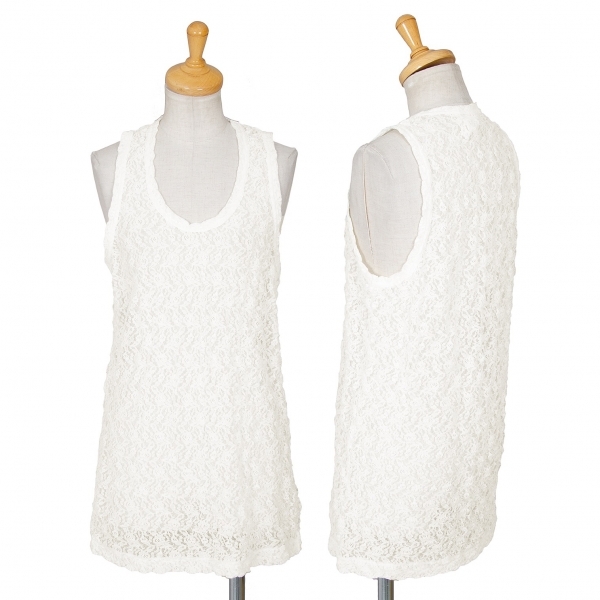 コムデギャルソンCOMME des GARCONS レースロングタンクトップ 白M 【レディース】