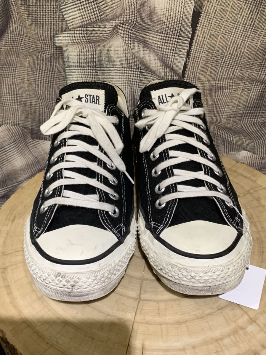 1円 ★ made in japan ★ CONVERSE コンバース ALLSTAR オールスター チャックテイラー ローカット 日本製 8.5 ブラック FK J STAR Black Natural Sneakers Osaka
