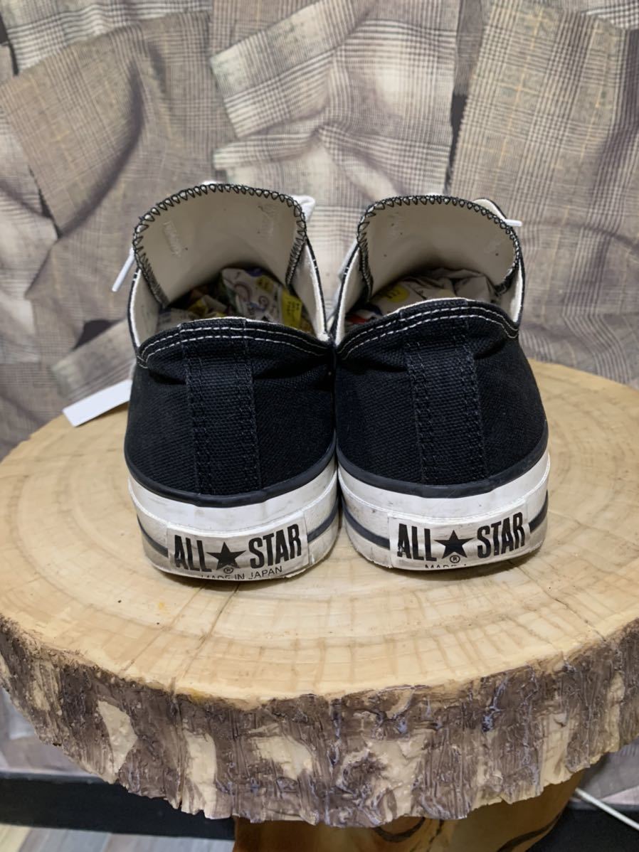 1円 ★ made in japan ★ CONVERSE コンバース ALLSTAR オールスター チャックテイラー ローカット 日本製 8.5 ブラック FK J STAR Black Natural Sneakers Osaka