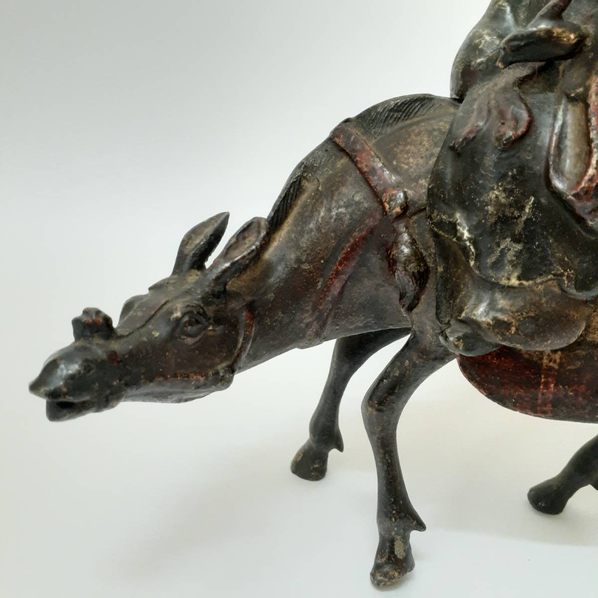 □驢馬仙人 香炉 乗賢人 老人 のったり 高さ約26㎝ 中国 時代物 骨董 