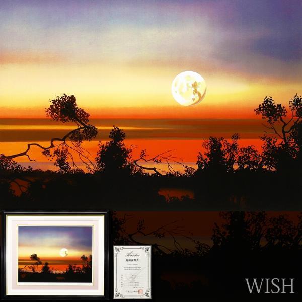 ミッシェル、バテュ画家さんのです。 真作】【WISH】ミッシェル・バテュ Michele Battut「美しい月」シルク