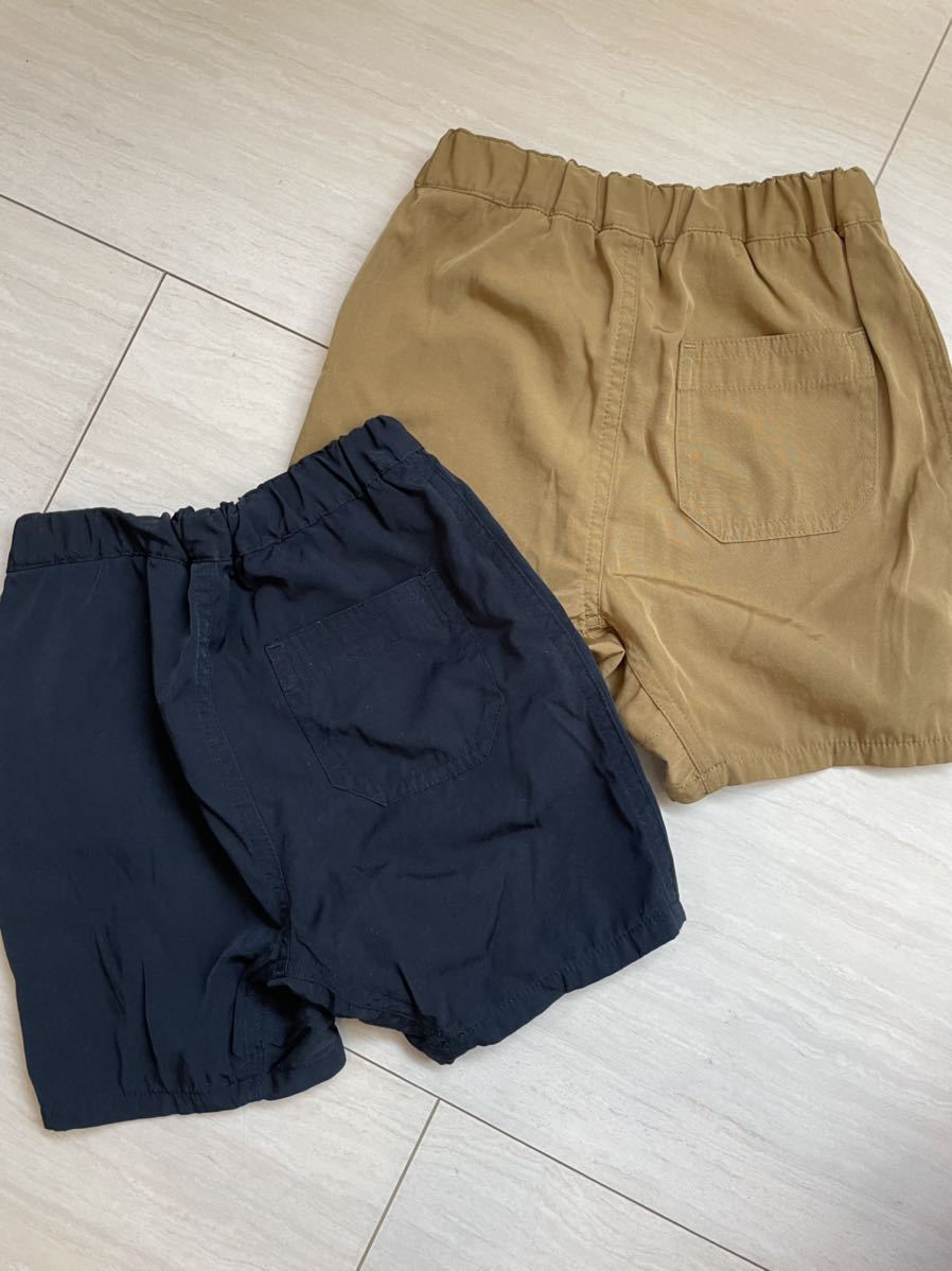 無印良品 乾きやすい ひざ上ハーフパンツ 2枚セット 90 ネイビー 
